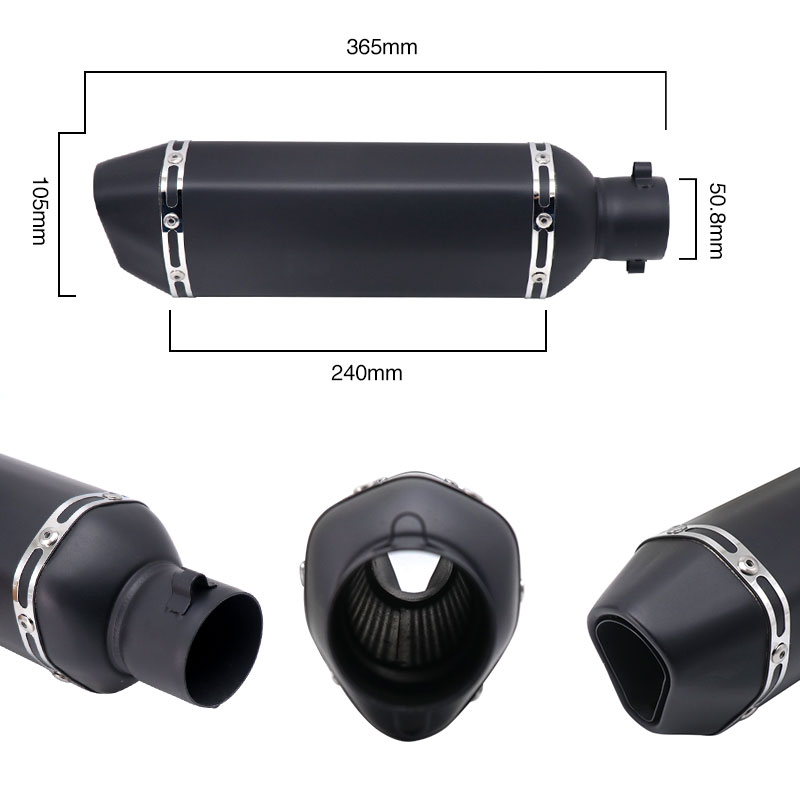 Sclmotos- 51mm Motorcycle Akrapovic Yoshimura Exhaust Muffler Pipe with DB Killer Escape Moto Pitbike Racing NMAX CB650F MT03: model B-02