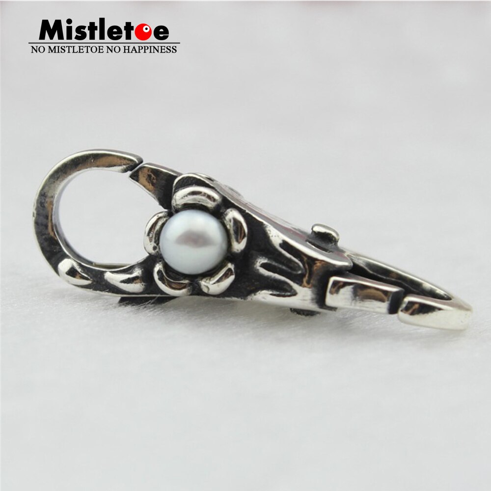 Mistel Echtem 925 Sterling Silber Weiß Perle Schloss Hummer Verschluss Fit Europäischen Troll Armband Schmuck