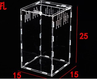 30*20*15cm krybdyr kasse samlet krybdyr terrarium holdbar gennemsigtig akryl koldblodede dyr kasse kæledyrs insektforsyning  c22: 2