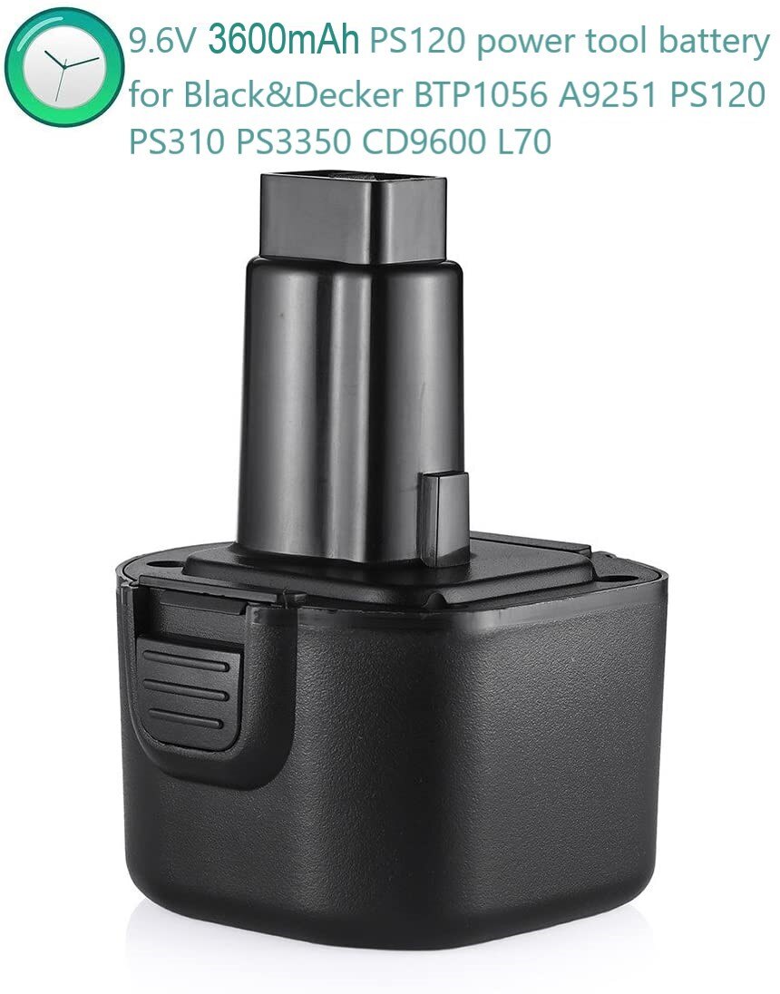 9.6V 3600mAh da bateria ferramenta de poder para Black &amp; Decker PS120 BTP1056 A9251 PS120 PS310 PS3350 CD9600 L70