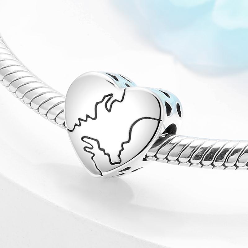 2021 bebê redondo pegada 925 prata esterlina coração contas caber encantos originais pulseiras fazendo