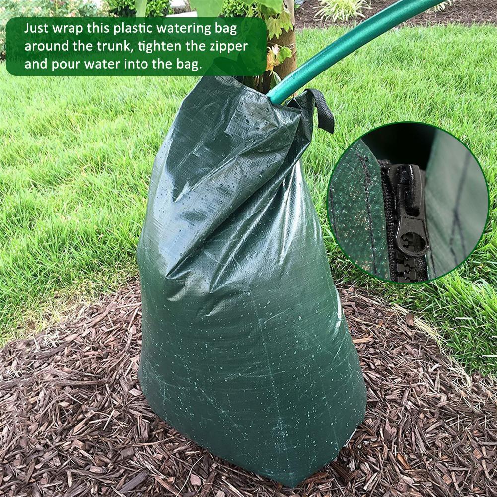 Sac d'arrosage d'arbre 20 gallons réglable à libération lente sac d'arrosage PVC plantes arbre goutte à goutte Irrigation sac avec fermeture à glissière outil de jardinage