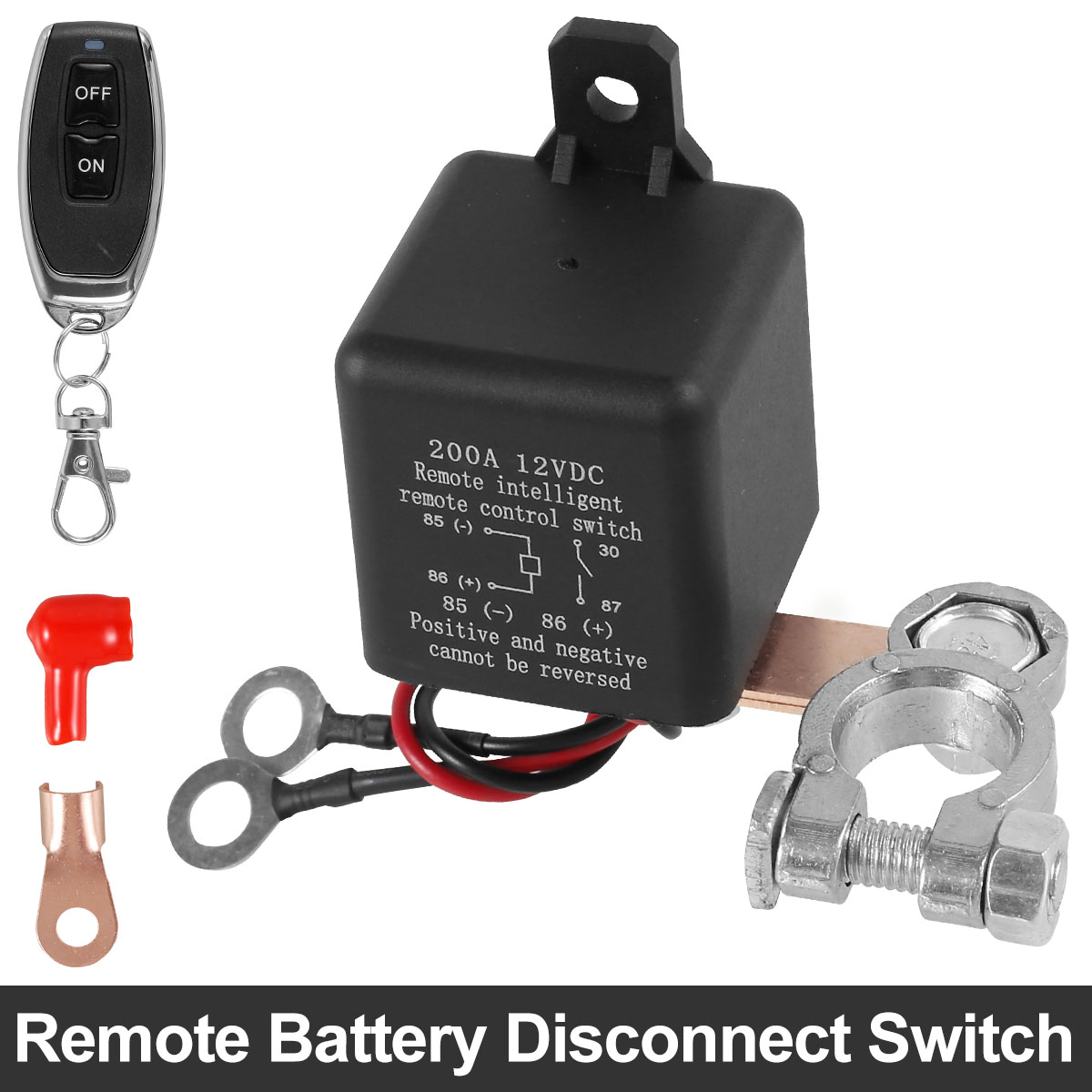 Relé de interruptor de batería de 12V, Control remoto, desconexión de batería, interruptor aislador de corte, interruptor de apagado de batería antirrobo para coche y barco
