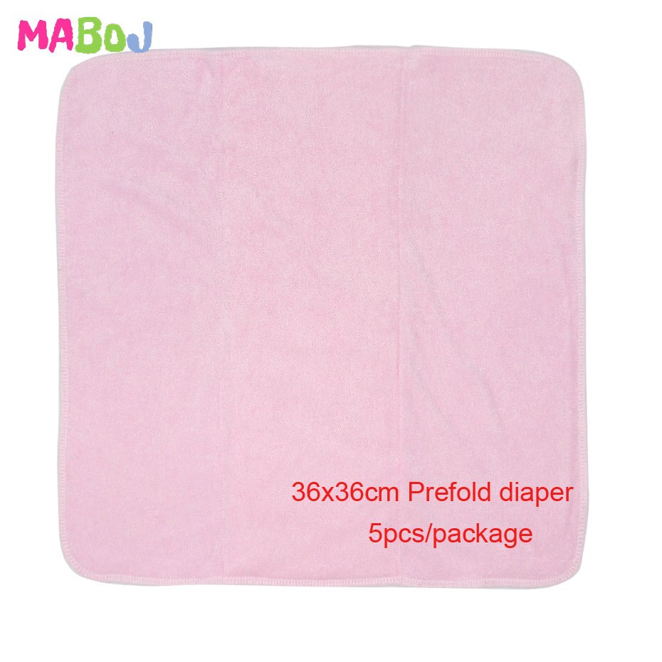 MABOJ Prefold Cloth Diaper Baby Organic Bamboo Fiber 36x36cm Absorbent Reusable Washable Diapering Ecological Nappy Eco-friendly: Light Pink
