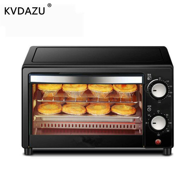 2 Layers 12L Mini Electric Baking Oven Home Pizza Oven Baking Tools For Cakes Chicken Wing Temperature Control Timing 220V