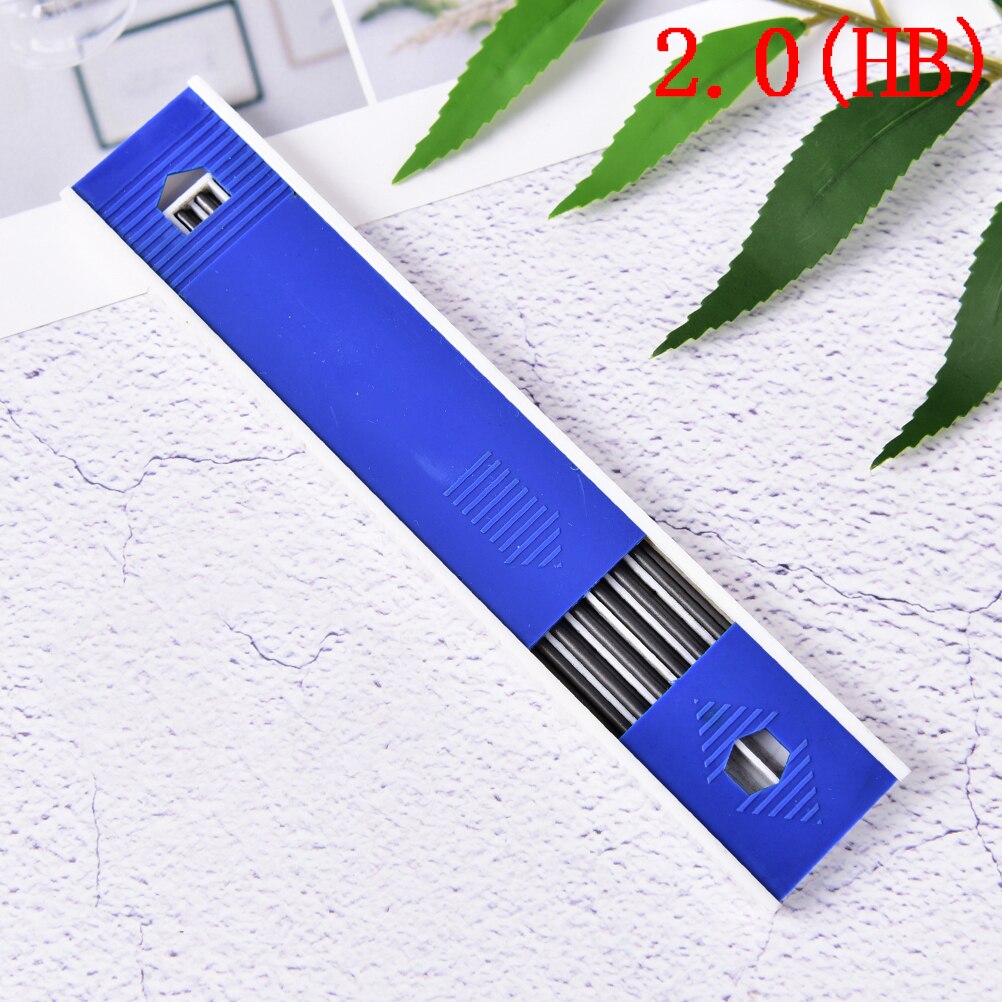 Metal Mechanical Pencils 2.0 mm 2B Lead Holder Drafting Drawing Pencil Set with 6 Pieces Leads Writing School Stationery: 2HB