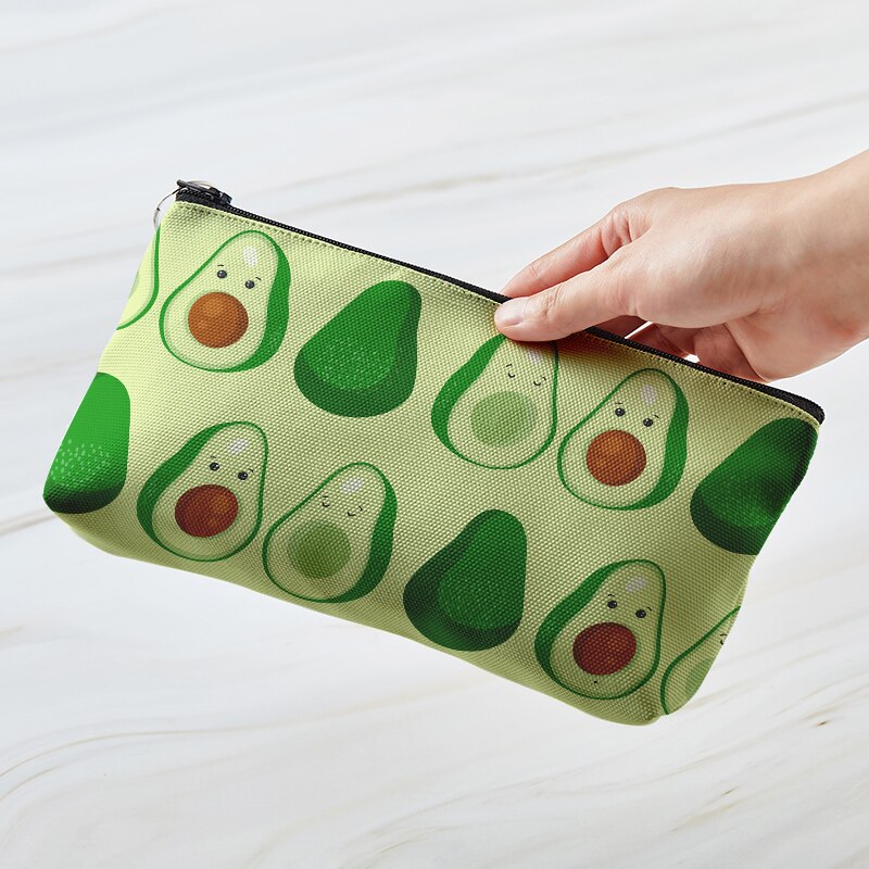 Avocado Print Pencil Case Kawaii Pen Case School Supplies Pencil Bag Large Capacity Pencil Pouch Stationery Kids: Style1