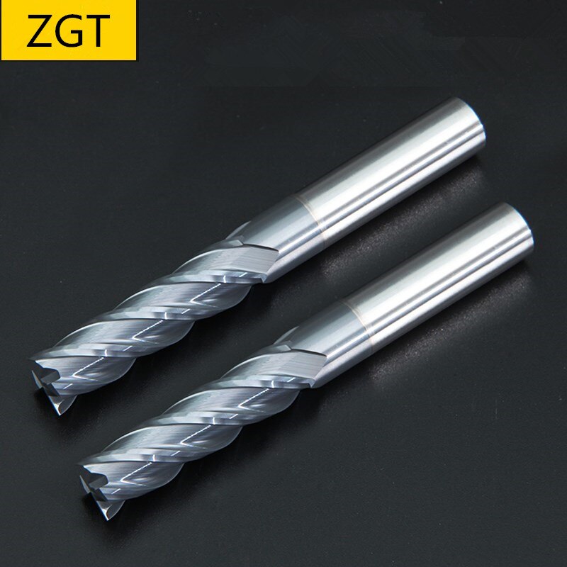 ZGT Hartmetall Metall Cutter Wolfram Stahl Fräser Ende Mühle HRC50 4 Flöte 4mm 6mm 8mm 10mm 12mm 14mm 16mm 20mm Fräsen Werkzeuge