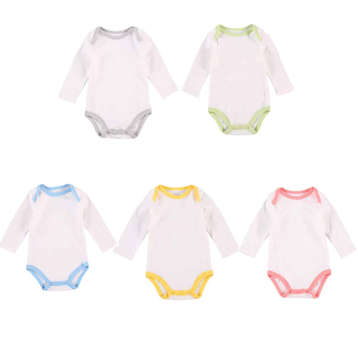 Enfant en bas âge côtelé tenue épissage couleur o-cou manches longues barboteuses haut pour bébé filles, garçons, 0-18 mois printemps automne