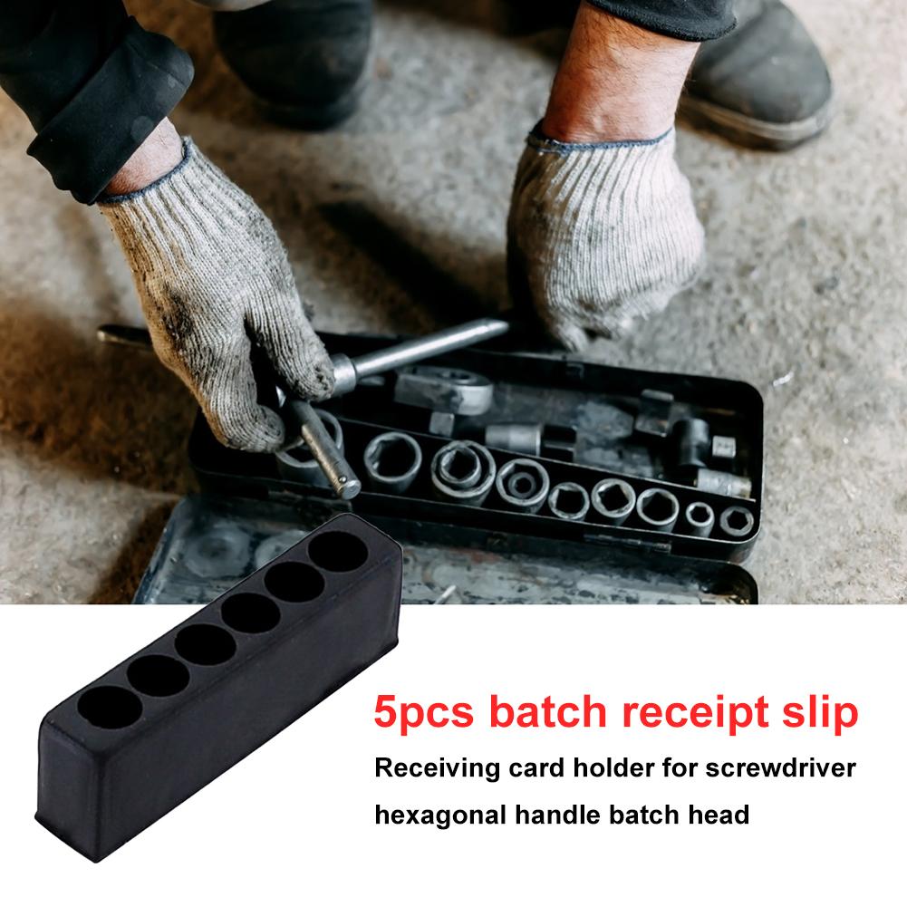 5pcs/set Multi Holes Hex Shank Bit Holder Soft and Moderate Durable Plastic Injection Screwdriver Plastic Head Storage Case