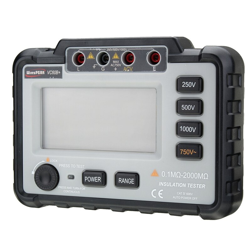 Probador de Aislamiento digital Megger Winspeak Vc60B + 1000V Megohmmeter ohmios probador de resistencia de insinsulación medidor multímetro