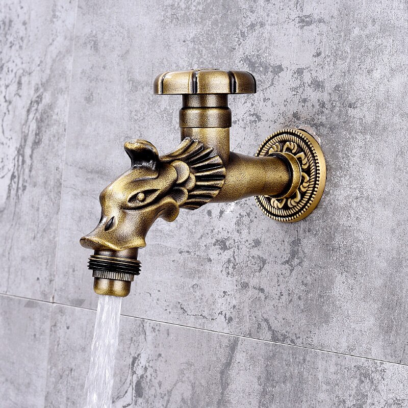 Antike Durcheinander Mopp Wasserhähne Waschmaschine Wasserhahn Drachen Einzigen Kühl draussen Balkon Wasser Wasserhähne Garten retro Armaturen