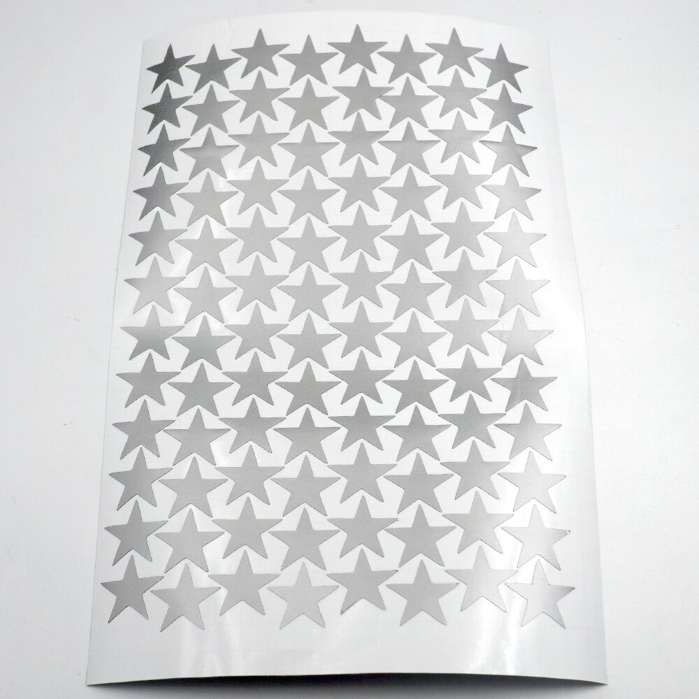 3/5/7cm udstansede sølvstjerner vægklistermærker børneværelse vægindretning hjem diy vinyl mat stjerne mærkat væg kunst mærkater baby børnehave: 3cm 96 stk
