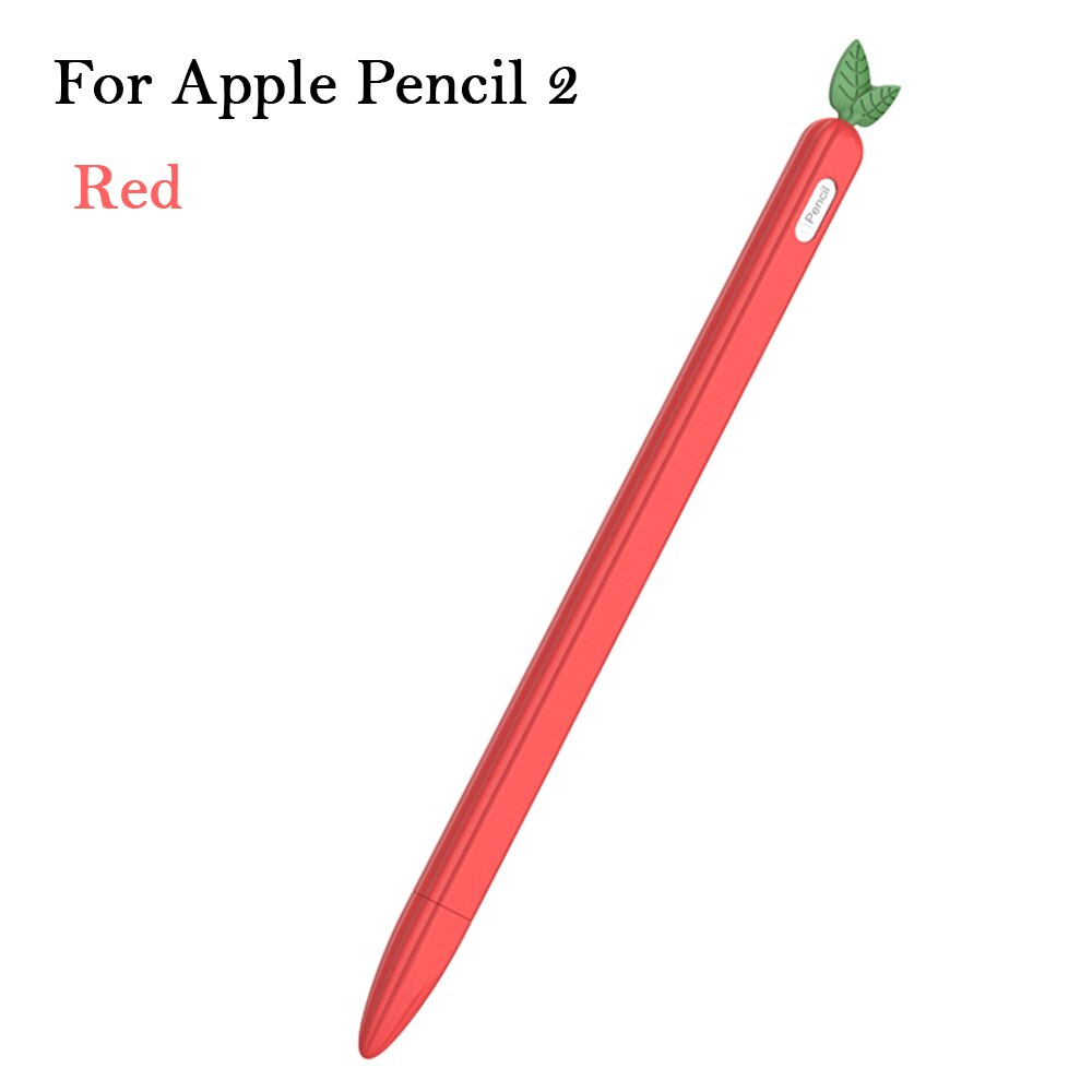 Cute Cat Ear Anti-scroll Silicone Protective Pouch Cap Holder Nib Cover Protective Case Skin For Apple Pencil 1 2 Tablets Pen Co: red For Pencil 2