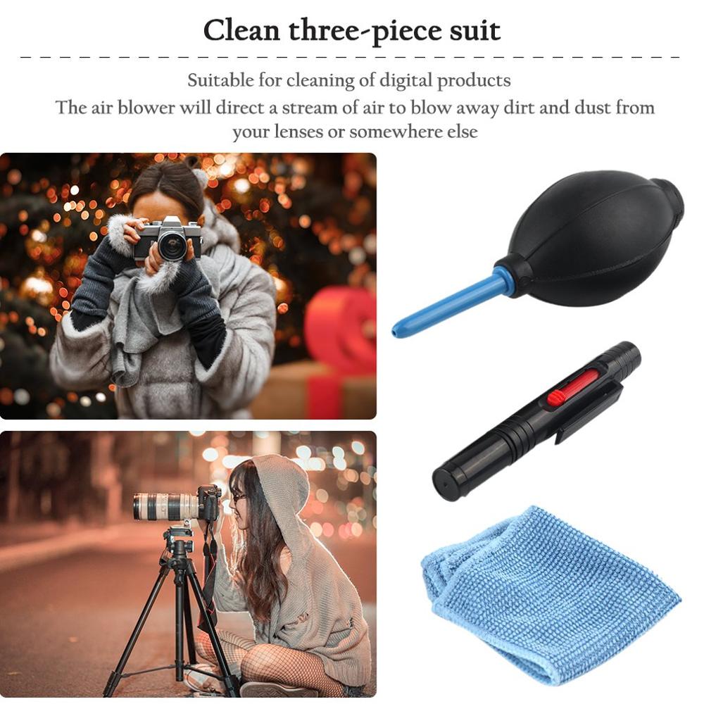 Cleaning Cloth Brush and Air Blower In 1 Set Digital Camera Cleaning kit Dust Photography Cleaner Air Blower