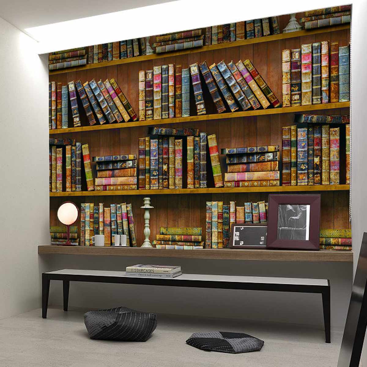 45cm x 10m zelfklevende Boekenplank Bibliotheek Boek Patroon Behang Mural Decals Woonkamer Decor