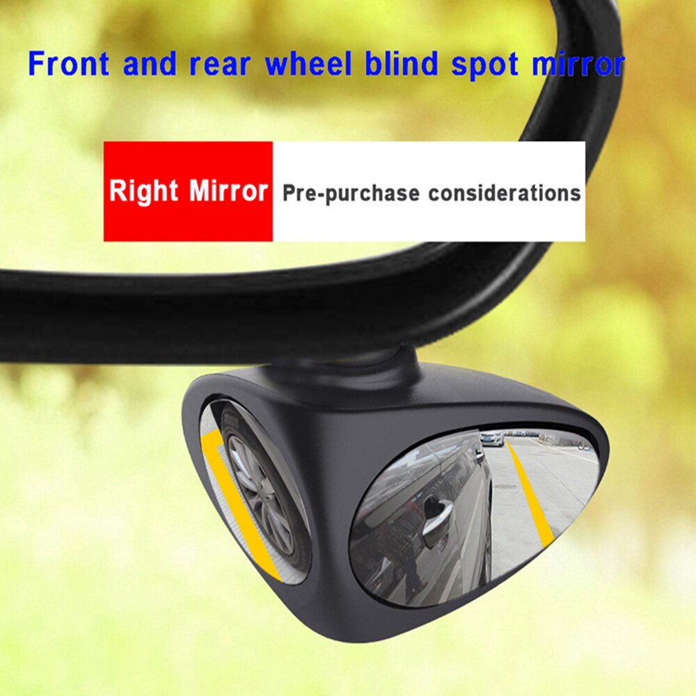 1 Piece 360 Degree Car Blind Spot Mirror Convex Rotatable 2 Side Automibile Exterior Rear View Parking Mirror Safety Accessories