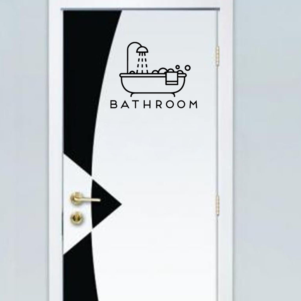 Diy Funny Door Stickers Bathroom Bathtub Shower Door Wall Art Decal Sticker Waterproof Home Decoration