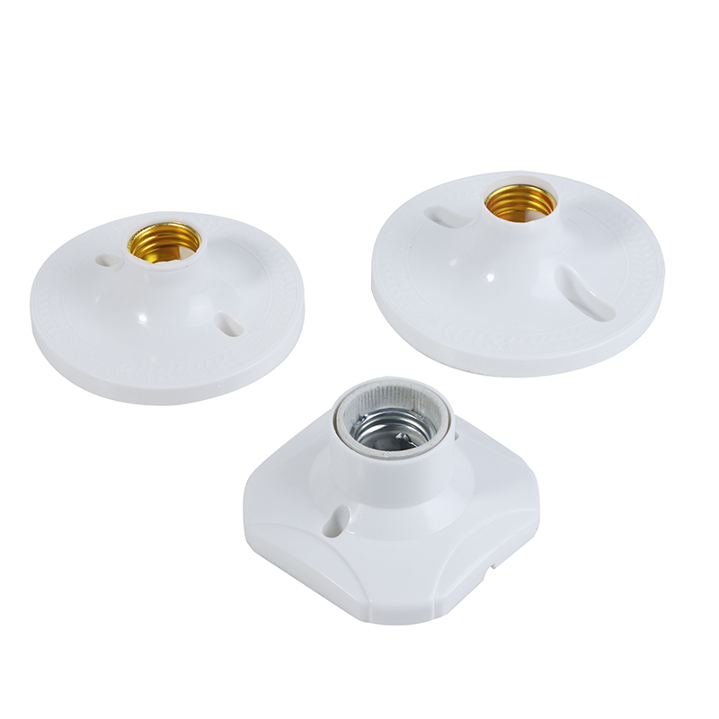 Soporte de bombilla LED E27, Base de enchufe redondo, lámpara colgante, Base de luz de pared de techo Industrial