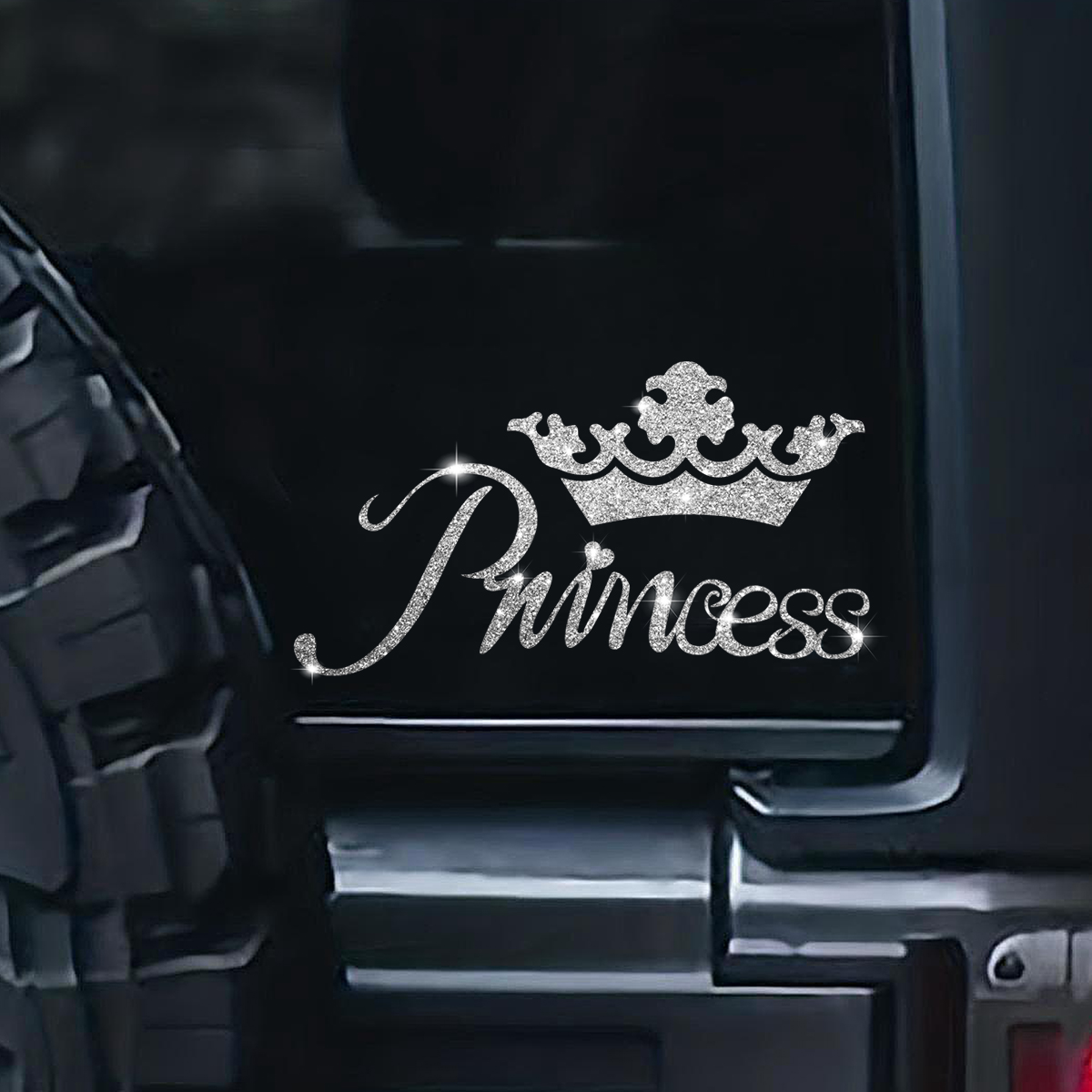 1Pc Kroon Prinses Auto Stickers Faux Diamanten Mousserende Debuut Mode Waterdichte Vinyl Stickers Auto Stickers