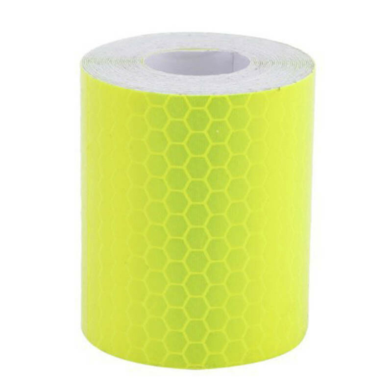 Cinta de advertencia reflectante para bicicleta, pegatina reflectante de 100cm X 5cm, Reflector de luz de advertencia: YELLOW