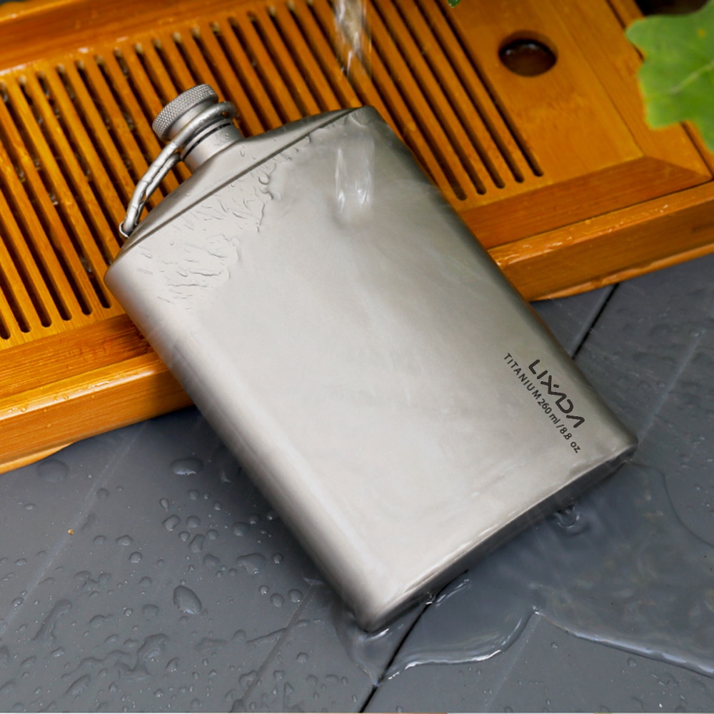Titanium Flask Leakproof Titanium Flask Alcohol Whisky Wine Flask for Outdoor Camping Backpacking Travel Picnic