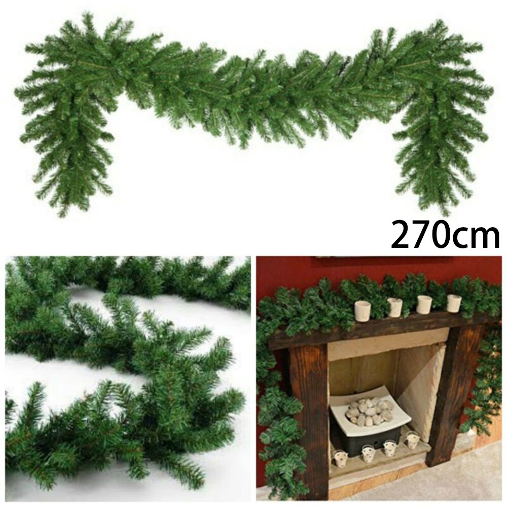 270Cm Guirlande 200-Heads Kerst Xmas Kunstmatige Pine Groene Sparren Groene Pet