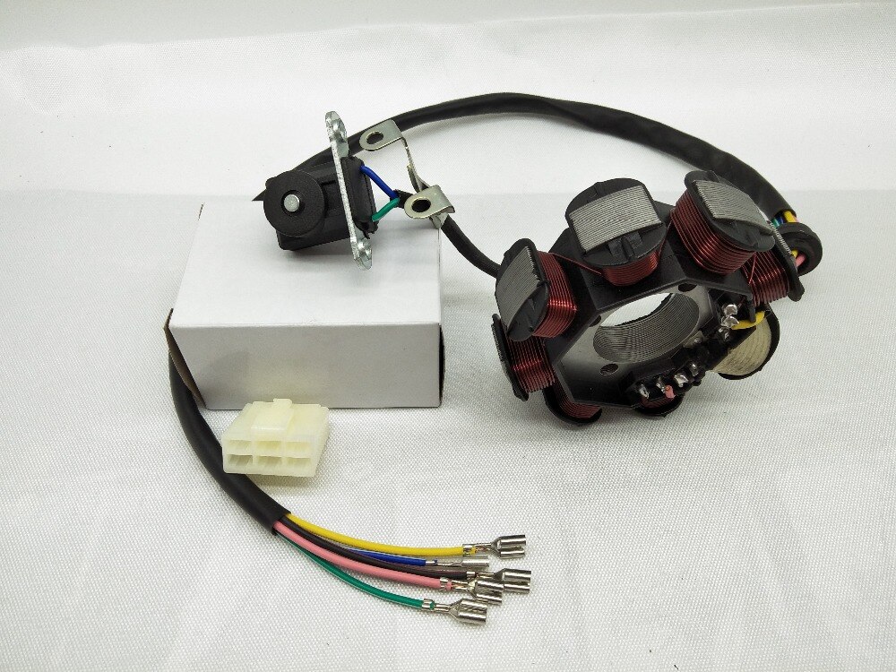 A27 8-bobine magnéto alternateur Stator pour-8 Scooter chinois cyclomoteur ATV Go Kart Quad moteur allumage Stator magnéto 8 bobine 5 fils