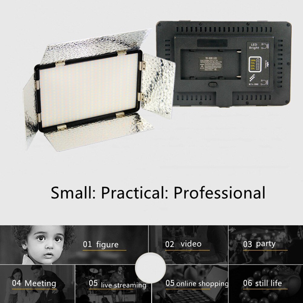 Panneau d&#39;éclairage LED 520 3000-5500K pour photographie et vidéo, lampe de remplissage pour Studio Photo