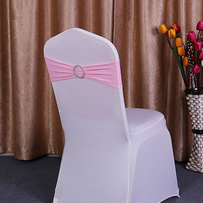10 pièces/ensemble Spandex chaise bande noeud avec anneau rond pour mariage Banquet fête événement décoration élastique chaise ceintures Style
