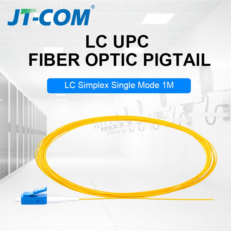 Lc upc-fibra óptica simlc 0.9mm para fibra óptica, monomodal lc upc 1 núcleo pigtail 9/125 m, 50/1.5/100 peças