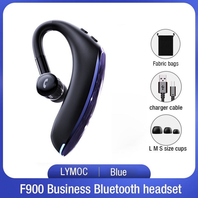 LYMOC Graphene 5.0 Bluetooth Earphones Wireless Headsets Nosice Cancelling HD MIC Handsfree Business Driver for iPhone Xiaomi: Blue Fabric bags