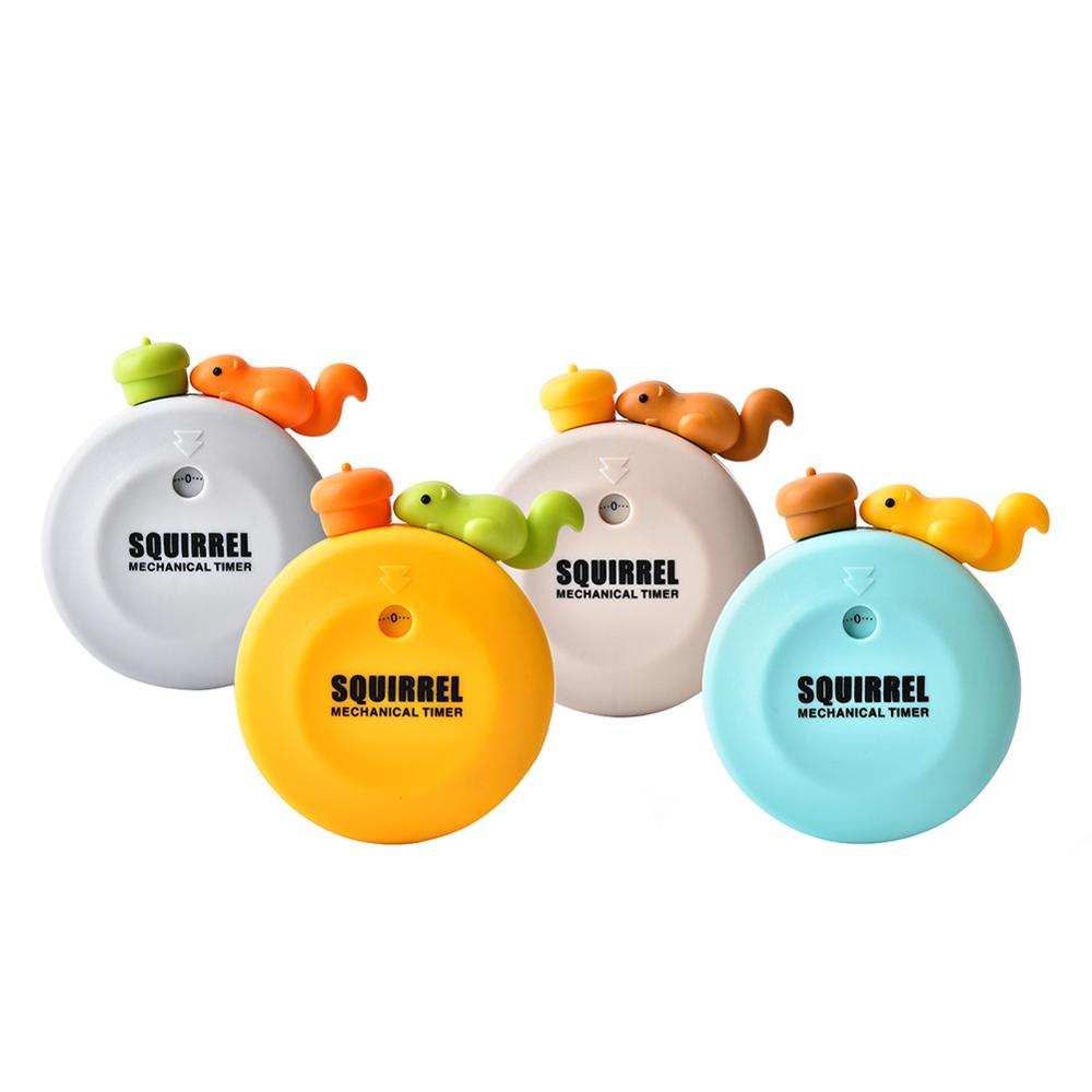 55 Minutes Kitchen Timers Magnet Cute Squirrel Practical Mechanical Timer Countdown Alarm Reminder Random Sent