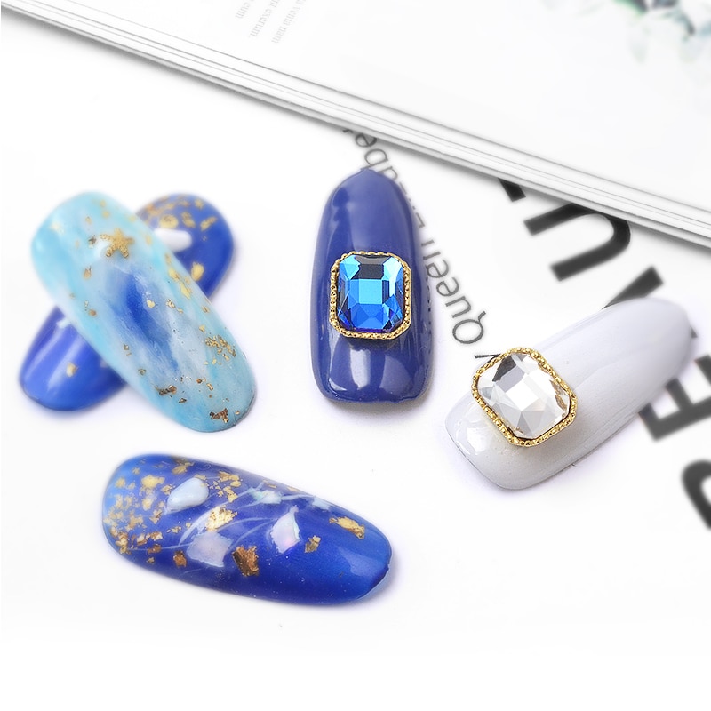 10 pièces breloque alliage Base 3D Nail Art strass décorations à dos plat brillant cristal bijoux diamants manucure accessoires