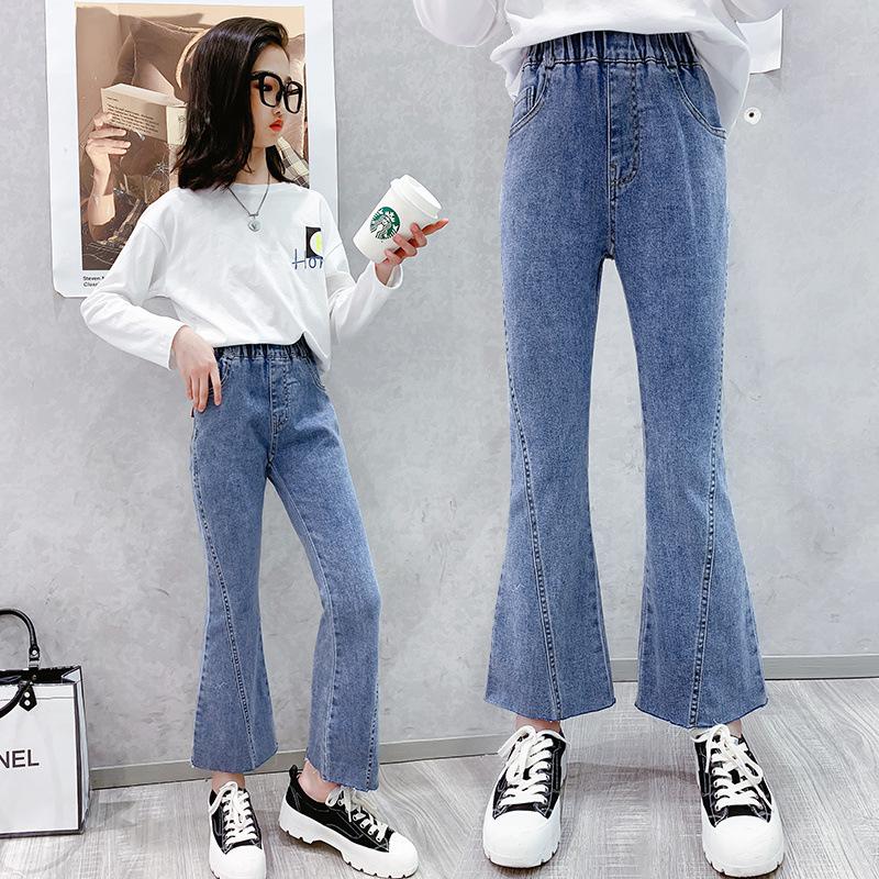 Pantalones vaqueros Acampanados para niñas, Jeans informales con corte de bota, para adolescentes, primavera y otoño, 10, 11, 12, 13, 14 años: 7 años