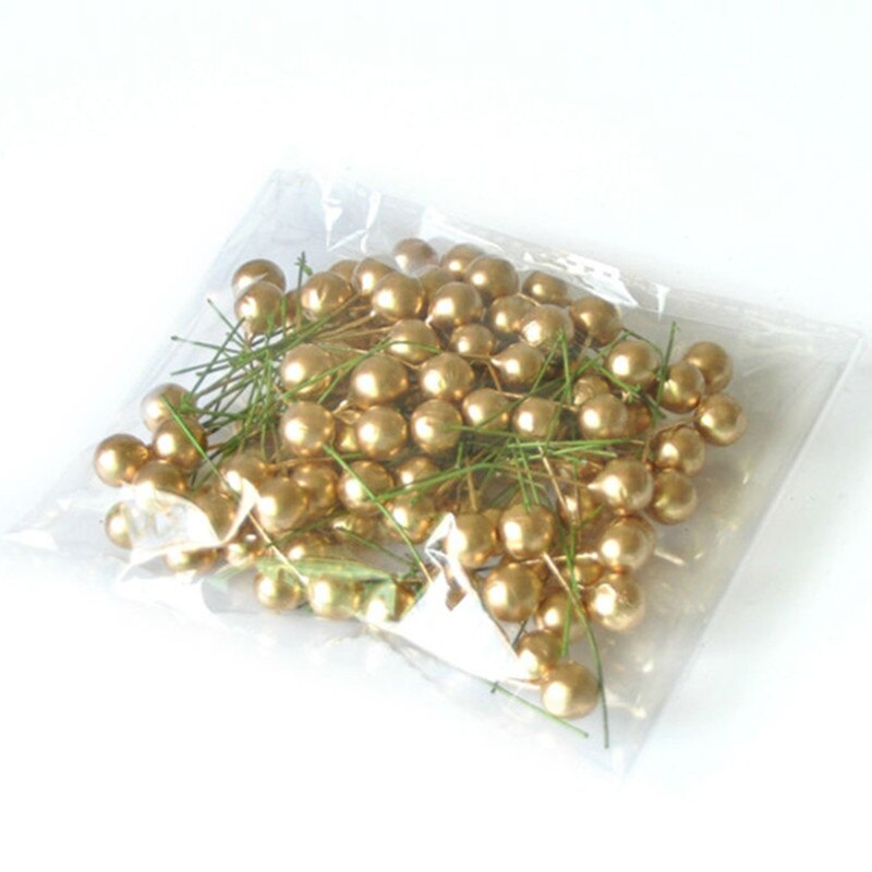 50 Uds. De frutas pequeñas rojas de espuma cereza baya golden fruit DIY decoración de árbol de Navidad 10MM/12MM