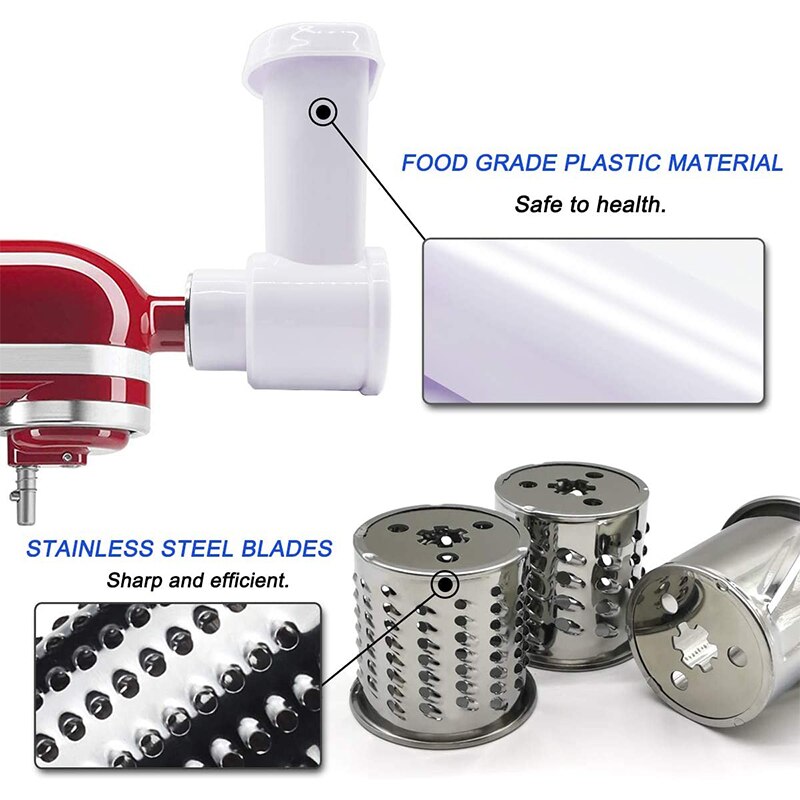 Vegetable Slicer/Shredder/Cheese Grater for KitchenAid Stand Mixer Attachment Slicing Shredding Accessories