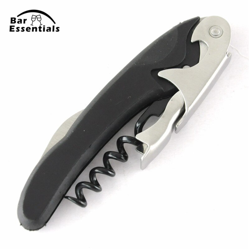 1Pc Roestvrij Plastic Wijn Schroef Corkscrew Opener Professionele Dubbele Scharnier Obers Wijn Fles Bier Cap Opener