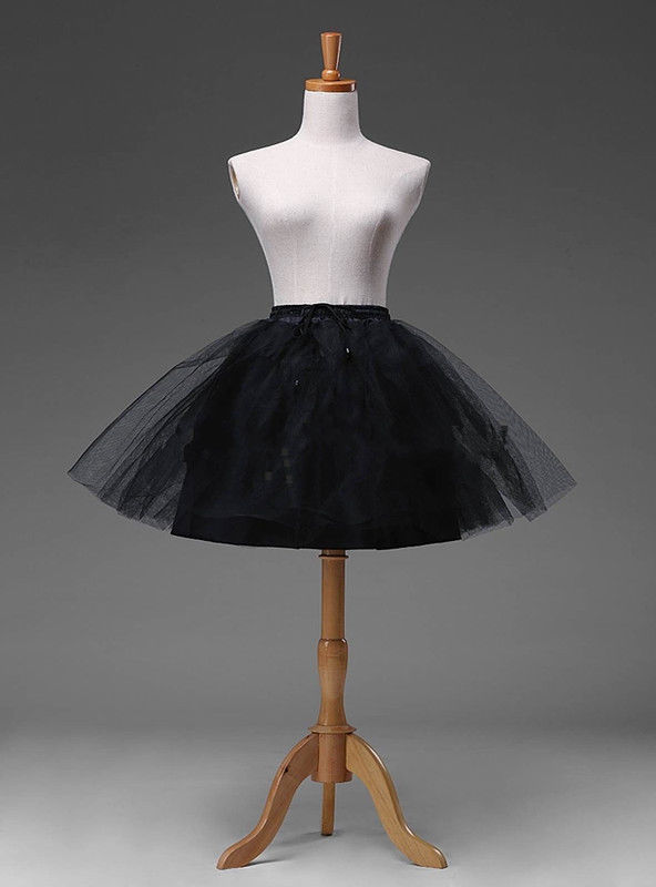 Jupon court Crinoline, sous-jupe, Tutu, robe de mariée, créoles, ,: Black