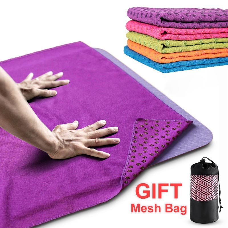 Non Slip Yoga Handdoek Pilates Dekens Fitness Zweet Absorberende Anti Slip Microfiber Oefening Pilates Training Yoga Mat Cover Handdoek