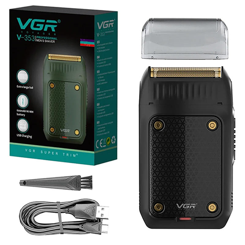 Originele Vgr Scheerapparaat Voor Mannen Professionele Elektrische Scheerapparaat Draagbare Baard Trimmer Oplaadbare Scheerapparaat V-353: Goud