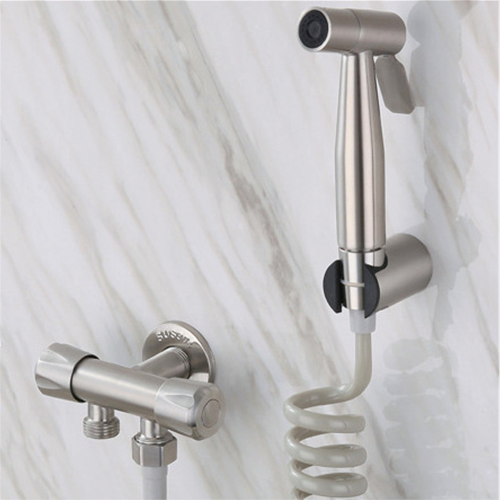Rvs Bidet Set Zwarte Badkamer Kraan Spuit Handheld Bidet Voor Floor Cleaning Spray Keuken Hand Spray Bidet: B-7