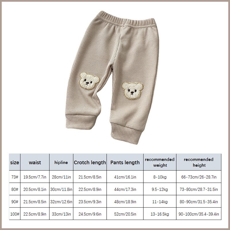 Cartoon Beer Borduurwerk Baby Broek Zachte Elastische Baby Peuter Broek Kleding Lente Leuke Katoenen Kinderen Meisje Jongen Bodems