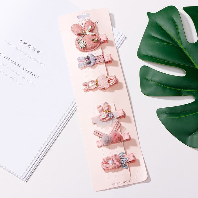 6 pz/impostato per Bambini bella Ragazze stella Animale Capelli Della Principessa Pinze Accessori per Capelli Carino Bambini Del Fiore Del Merletto Barrette Forcelle: 1