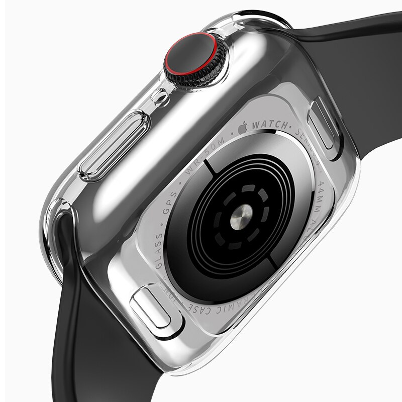 Transparent Cover for Apple Watch Series 6 SE 5 44MM 40MM 360 Full Soft Clear TPU Screen Protector Case for iWatch 3 2 42MM 38MM