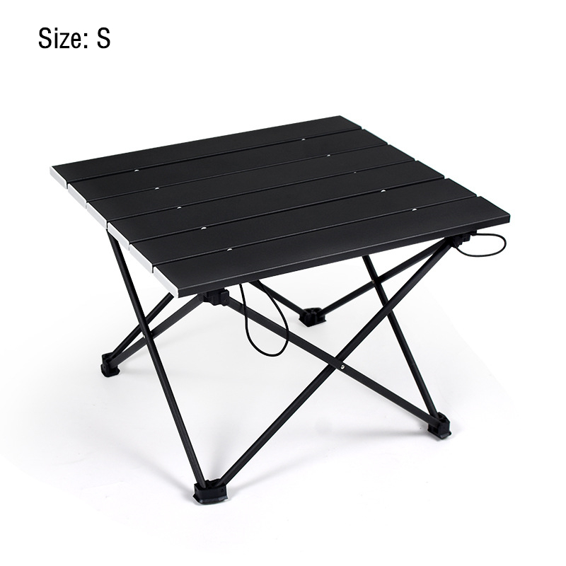 1PC Tragbare Super licht Aluminium Legierung Klapptisch Mini Grill Camping Schreibtisch draussen Wandern Picknick Tisch: schwarz S