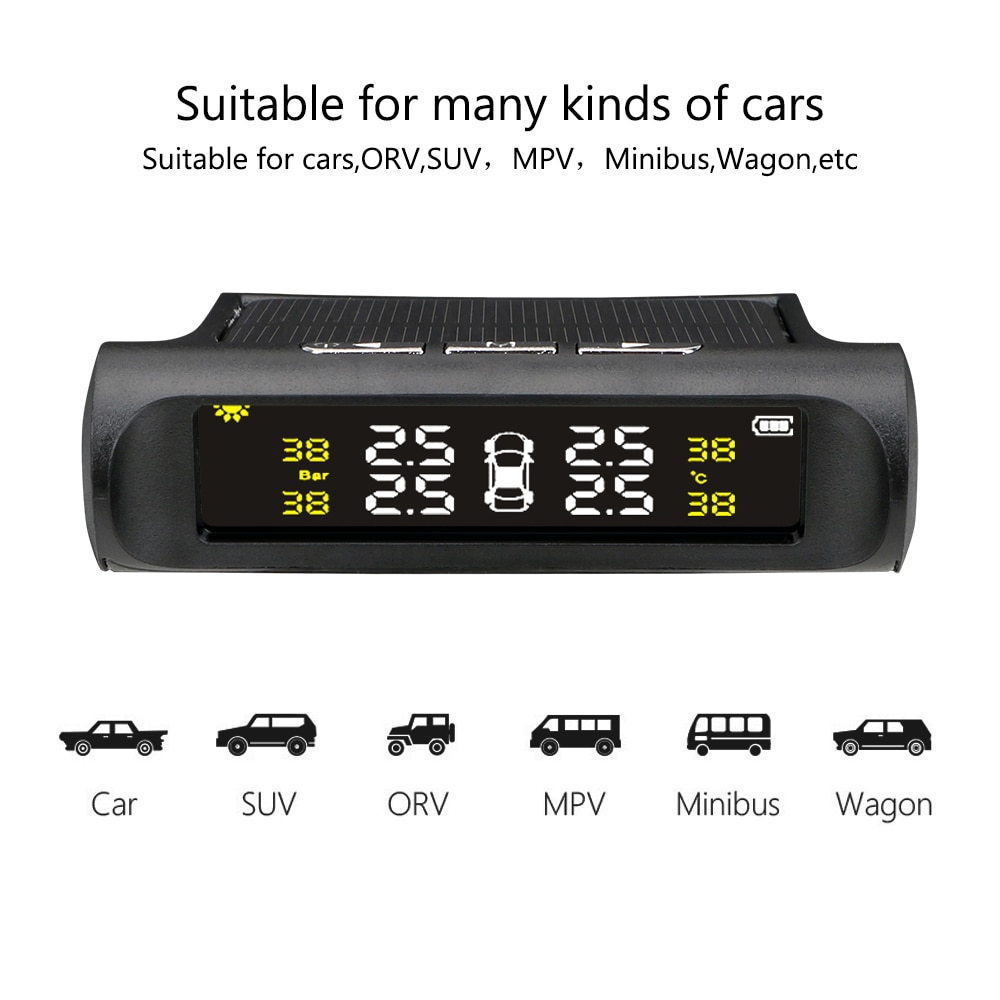 Auto Tpms Bandenspanningscontrolesysteem Digitale Lcd-scherm Auto Alarmsystemen Druk Externe Sensor