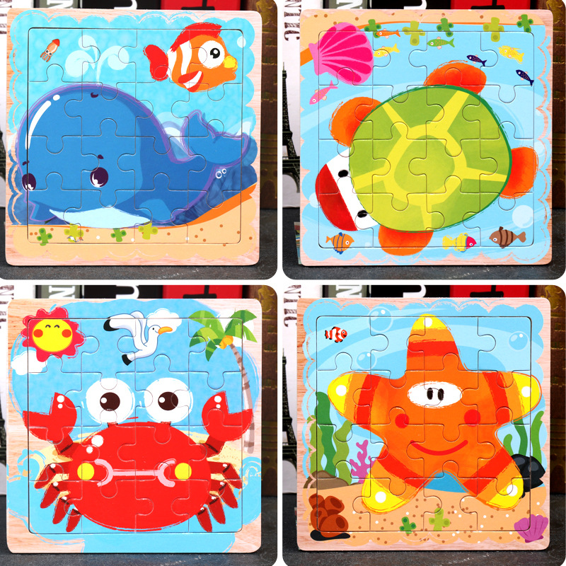 Rompecabezas de madera para niños de 2, 3, 4 y 5 años, juguetes para niños, juego de juguetes educativos para preescolar, rompecabezas de animales para niños y niñas, 9/16: Chocolate