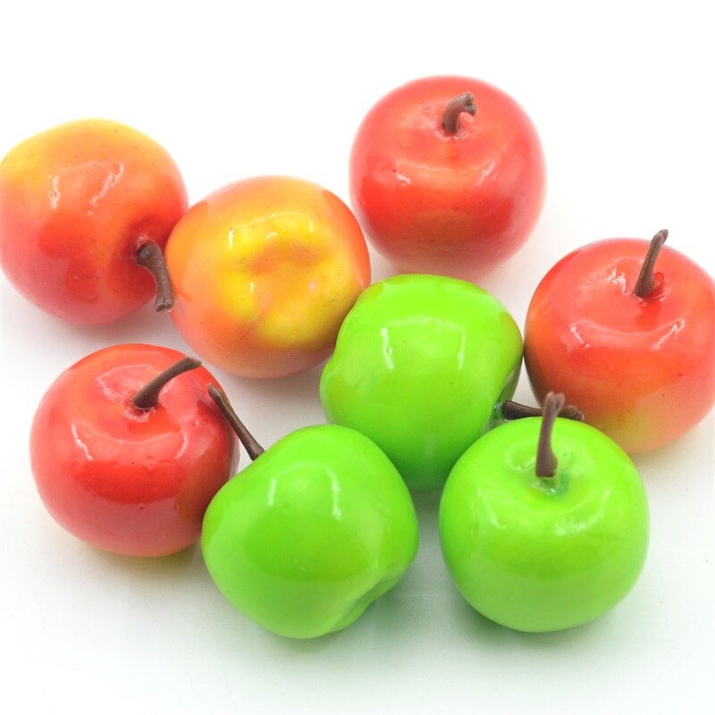 10 kunstige simuleringer af skum små bær familie af grønne æbler og røde æbler bryllupskøkken dekoreret med grøntsager: Bland æble