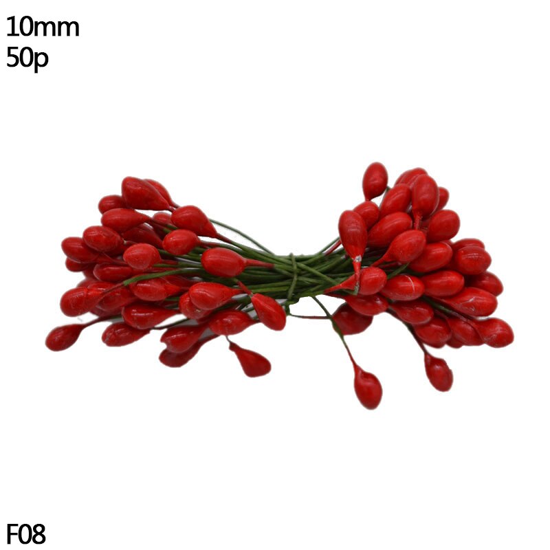 Lot de 1 assortiment de baies de cerisier | Rouge, bricolage, boîte de gâteau de mariage, couronne, décoration de noël du nouvel an: F08